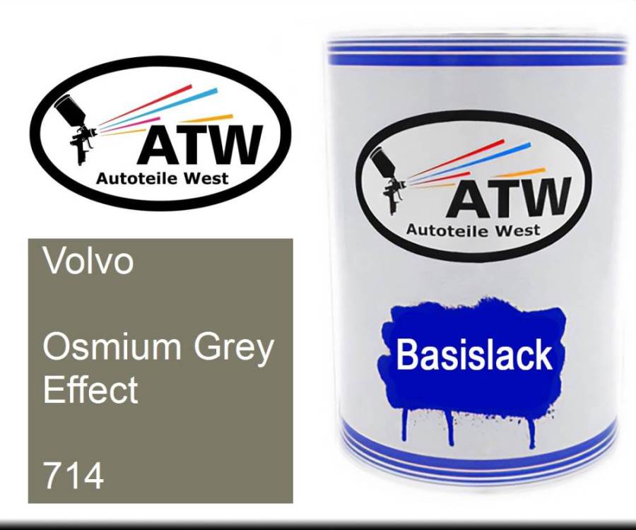 Volvo, Osmium Grey Effect, 714: 500ml Lackdose, von ATW Autoteile West.